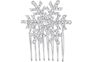 EVER FAITH Winter Snowflake Hair Side Comb Clear Austrian Crystal Silver-Tone