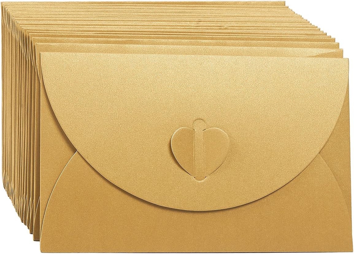 Craft Envelopes 24 Pack Colorful Gift Card Envelopes with Heart Clasp