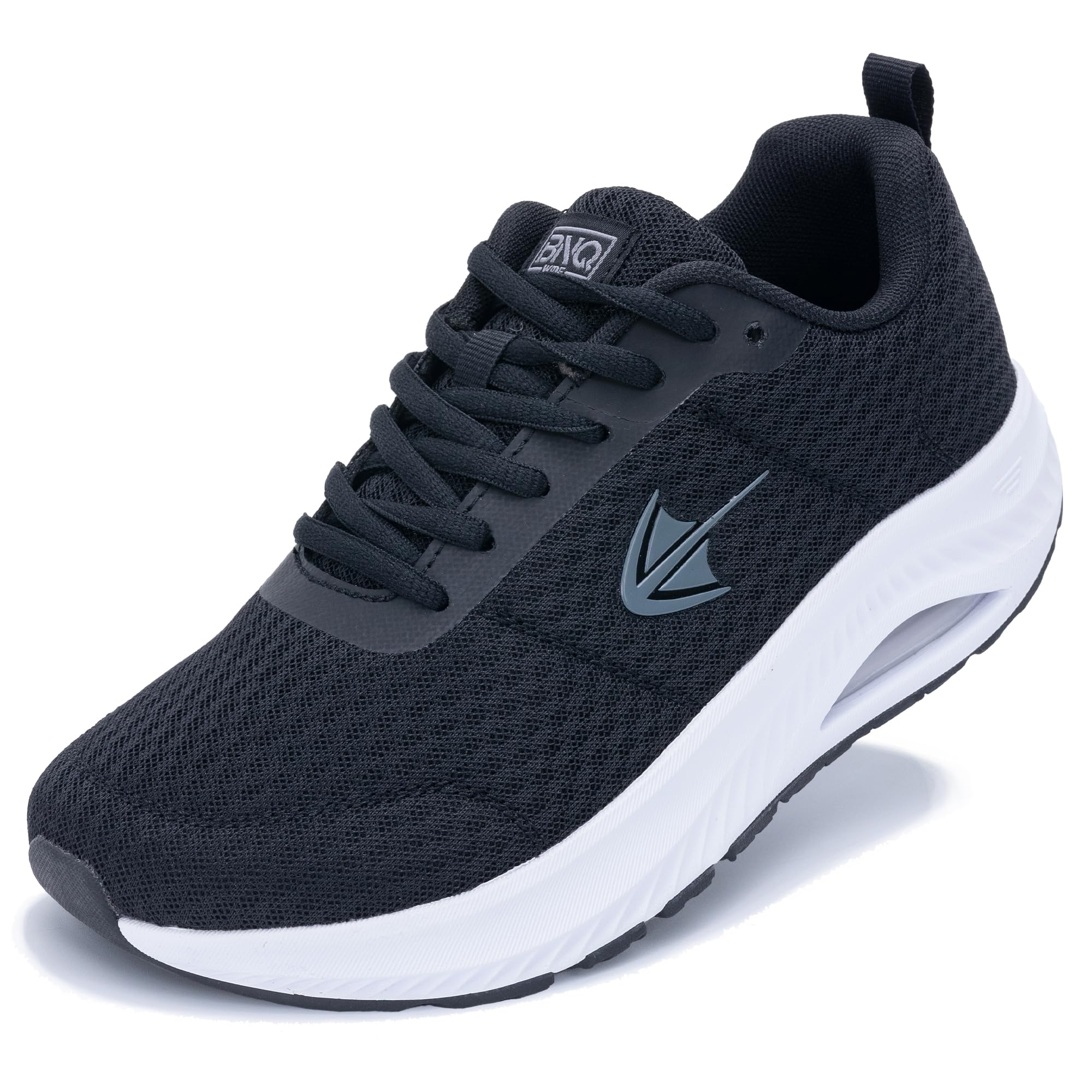 Photo 1 of BROYON Wide Toe Box Shoes Women Walking Shoes with Arch Support Comfortable Wide Width Tennis Sneakers for Plantar Fasciitis Relief Black US 10