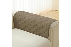 Foxdecor Fuzzy Couch Arm Covers Recliner Arm Cover, Arm Chair Covers Set of 2, Non-Slip Chair Arm Covers, Arm Rest Cover for Sofa, Armchair Slipcovers Couch Arm Protector (Brown 20x20 inch)