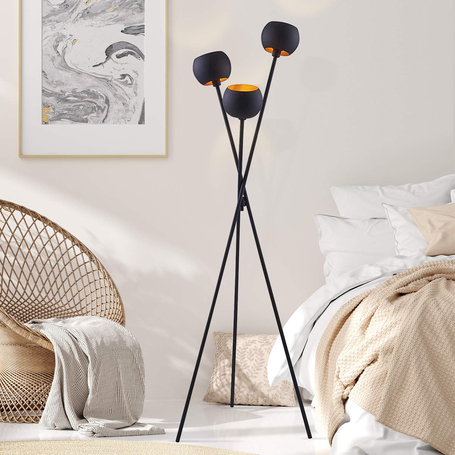 loki wooden tripod floor lamp