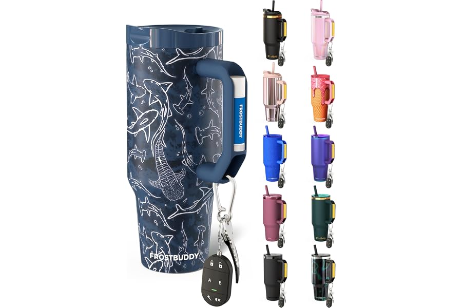 Thicc Buddy - 40 oz Stainless Steel Vacuum Insulated Tumbler with Lid and Straw for Water - Travel Mug Cupholder Friendly - Gifts for Women Men Him Her (Midnight Reef)