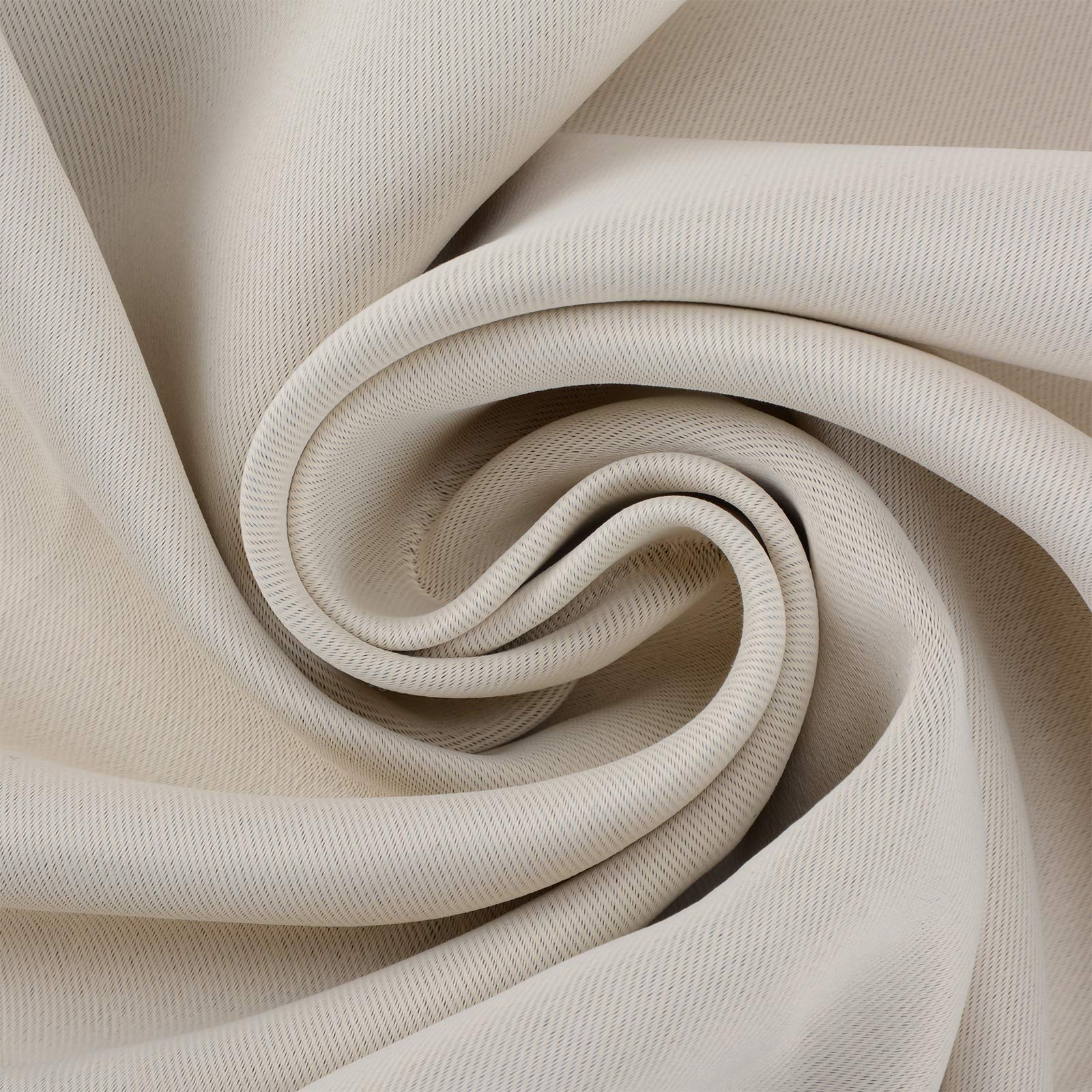 Voilarmart Blackout Curtains 52 x 63 Thermal Insulated Light Reducing Grommet Top Window Curtain Set for Bedroom, Living Room,2 Panels - Beige