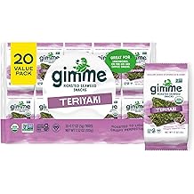 Gimme Seaweed Organic Premium Roasted Seaweed Snacks, Teriyaki, 20 Count, Keto, Vegan, Gluten-Free, Great Source of Omega3s a