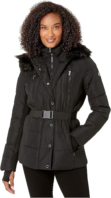 michael kors white coat with belt