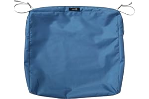 Classic Accessories Ravenna Water-Resistant Patio Lounge Chair/Loveseat Back Cushion Cover, 21 x 20 x 4 Inch, Empire Blue