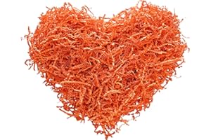 Bobobag - 4oz Crinkle Cut Paper Shred Filler Recyclable Gift Wrap Confetti Raffia Grass Shred Paper for Easter Baskets Filler Creative Eggs Decor (Orange)