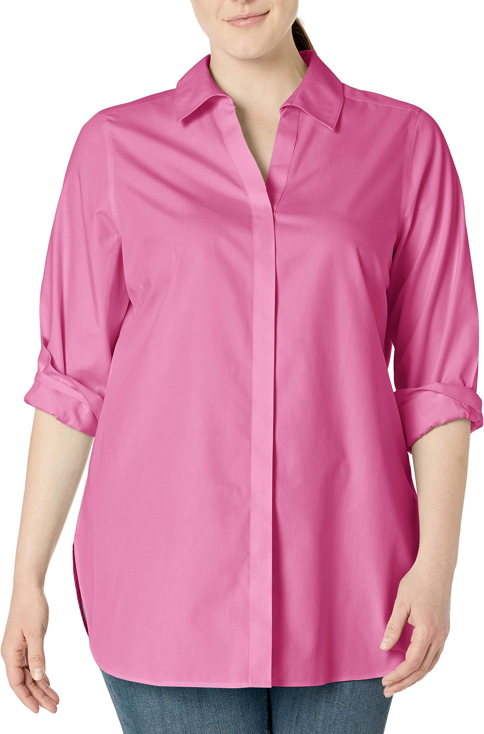 Foxcroft Women's Plus-Size Vera Solid Non Iron Tunic