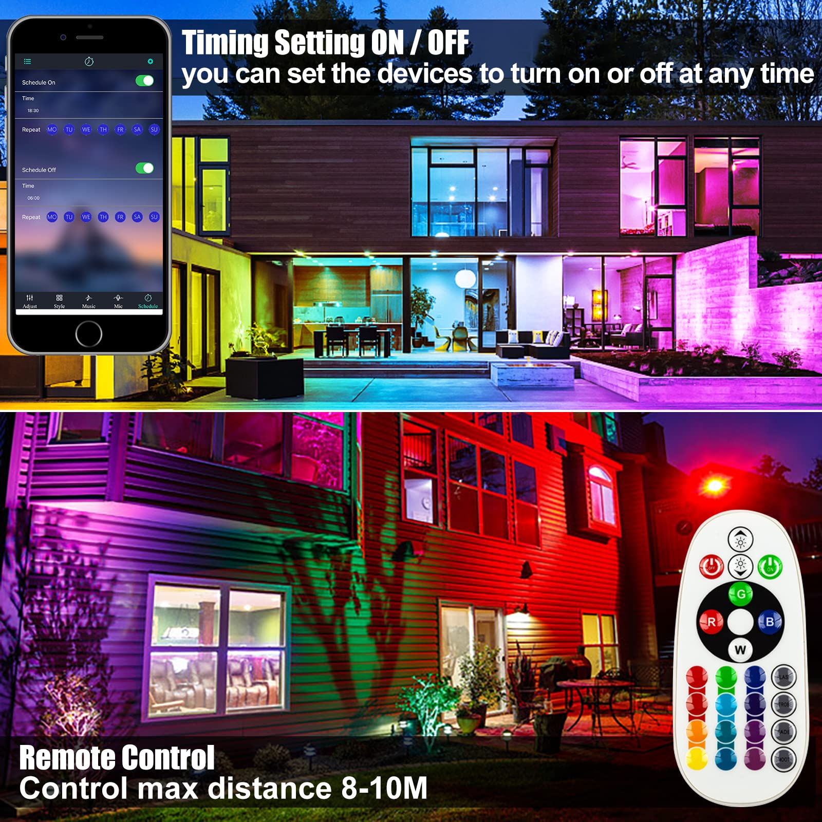 Buy 2 Pack 50W RGB Wall Washer Light, Indmird Stage Wash Light Bar, RGB Light Bar, Warm 3000K & 16 Million Colours, Timing & Music Sync, for Commercial Lighting, Birthday Party, Garden