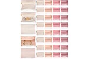 Uiifan 36 Pcs Travel Jewelry Bag Bulk Zipper Jewelry Pouch Flannel Portable Pocket Organizer for Necklace Earring Women Gift