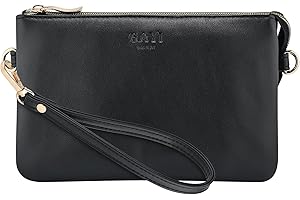 GAYI URBAN Wristlet Purses for Women, Vegan Leather Crossbody Evening Zip Clutch Bag with Strap