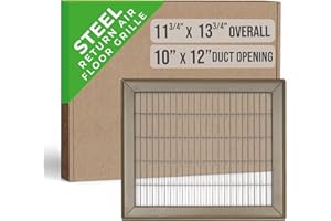 Fits 10x12 and 12x10 Duct Opening | Return Air Floor Grille by Handua | Walkable Vent Cover Grill for Floor | Brown | Heavy Duty Fixed Blades | Outer Dimensions: 11.75"W X 13.75"H