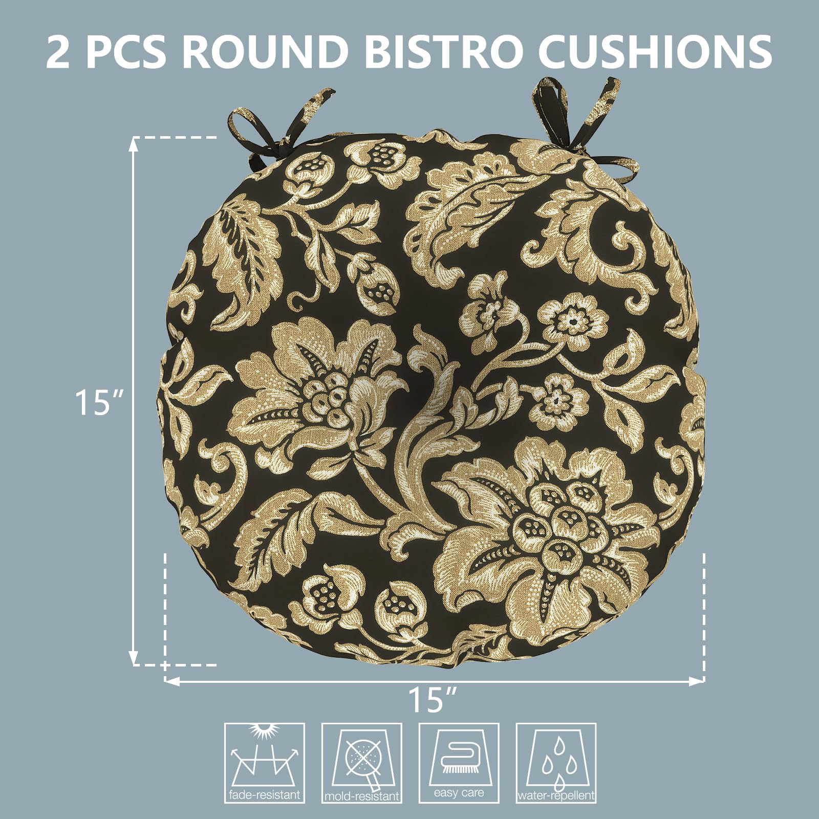 Condition photo showing New/Like New for lvtxiii outdoor fluffy bistro chair cushions patio 15-inch round seat cushions all weather chair pad