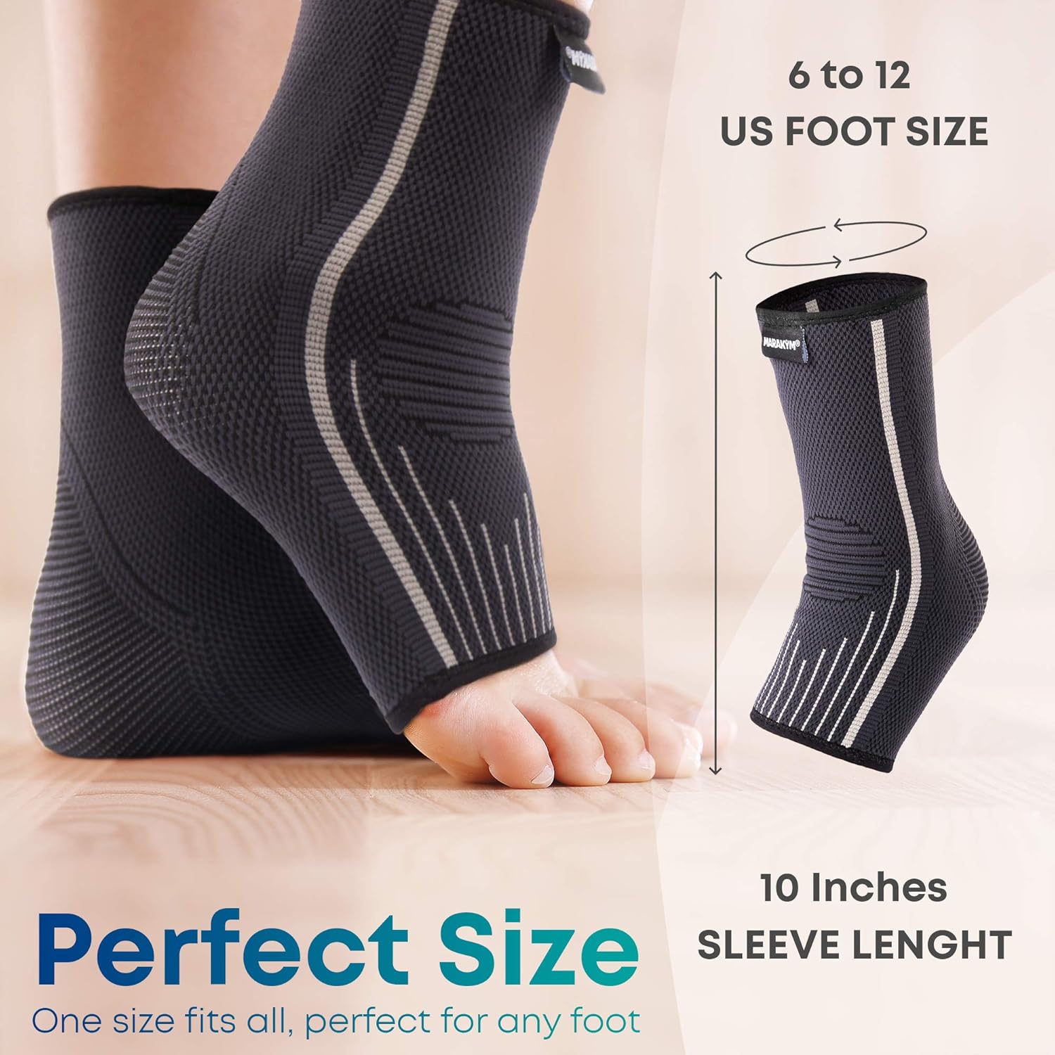 Premium Ankle Compression Socks Men & Women | Best Free Size Medical Ankle Support Pair(2 Pcs) With Compression Wrap Support For Improved Injury Prevention and Recovery - Bonus Kinesiology Tape & Carr: Industrial & Scientific