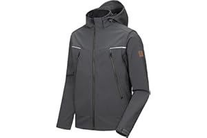 Little Donkey Andy Men's Waterproof Softshell Jacket with Detachable Sleeves and Hood, Fleece Mountain Ski Snow Rain Coat