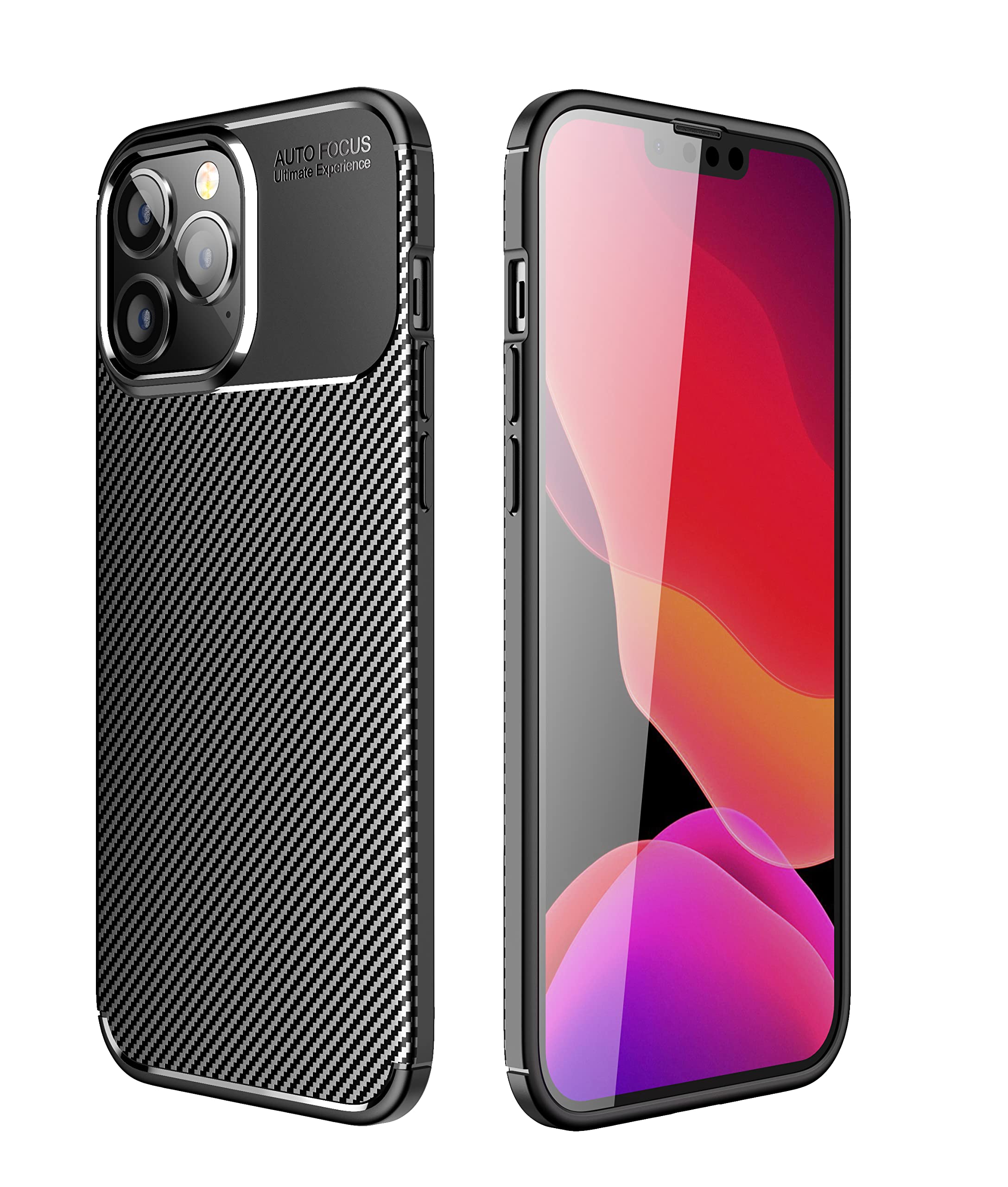 Compatible with iPhone 14 Pro Max Case, iPhone 14 Pro Max 5G Silicone Case Soft Carbon Fiber Texture Scratch Resistant Thin TPU Bumper Cover Shockproof Slim Phone Case for iPhone 14 Pro Max, Black