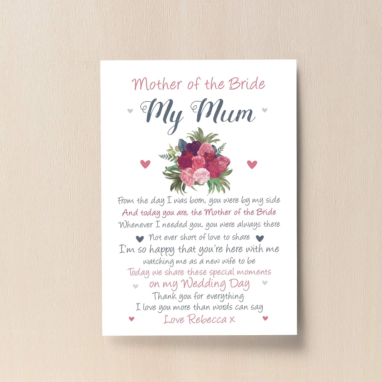 gift for mum on my wedding day