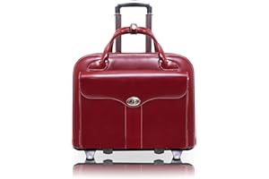 MCKLEINUSA McKlein Berkeley, Top Grain Cowhide Leather, 15" Leather Detachable -Wheeled Ladies' Laptop/Computer & Tablet Business Briefcase Bag/Women's Rolling Overnight Travel Bag, Removable trolley case
