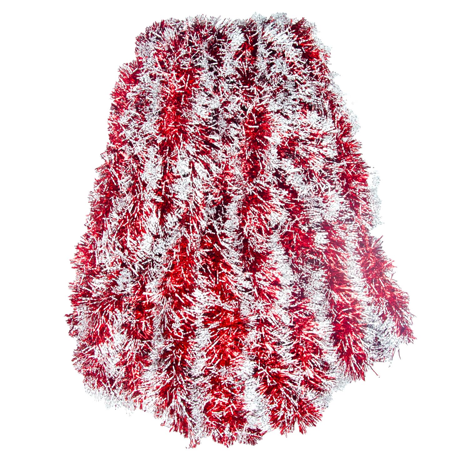 32.8 Feet Chunky Christmas Tinsel Garland for Indoor/Outdoor Decorations (Red and White)