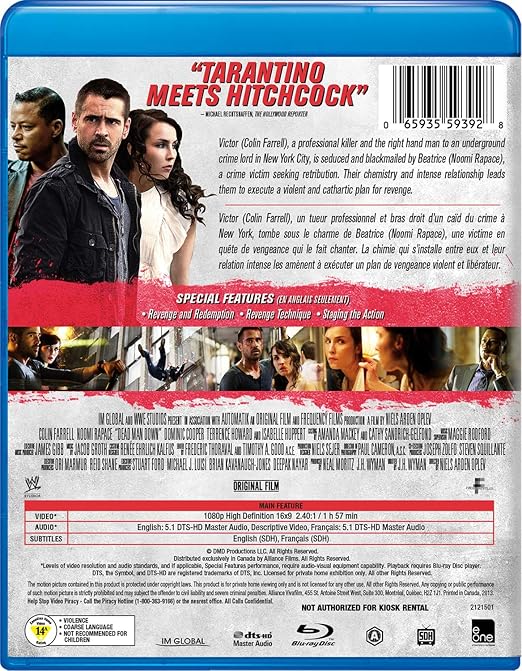 Amazon Com Dead Man Down Blu Ray Colin Farrell Noomi Rapace Dominic Cooper Terrence Howard Niels Arden Oplev Movies Tv