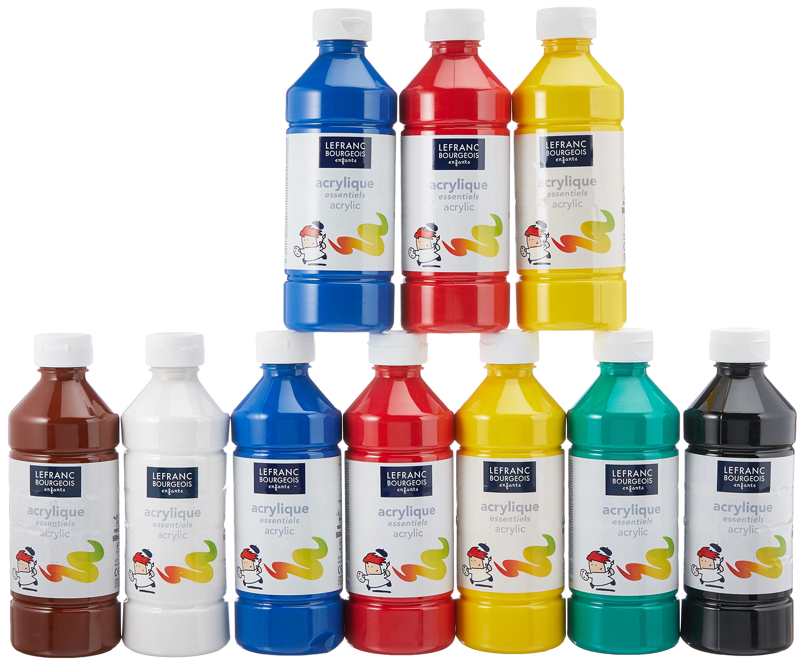 Lefranc Bourgeois 10 x 500ml Bottles of Assorted Acrylic Liquid
