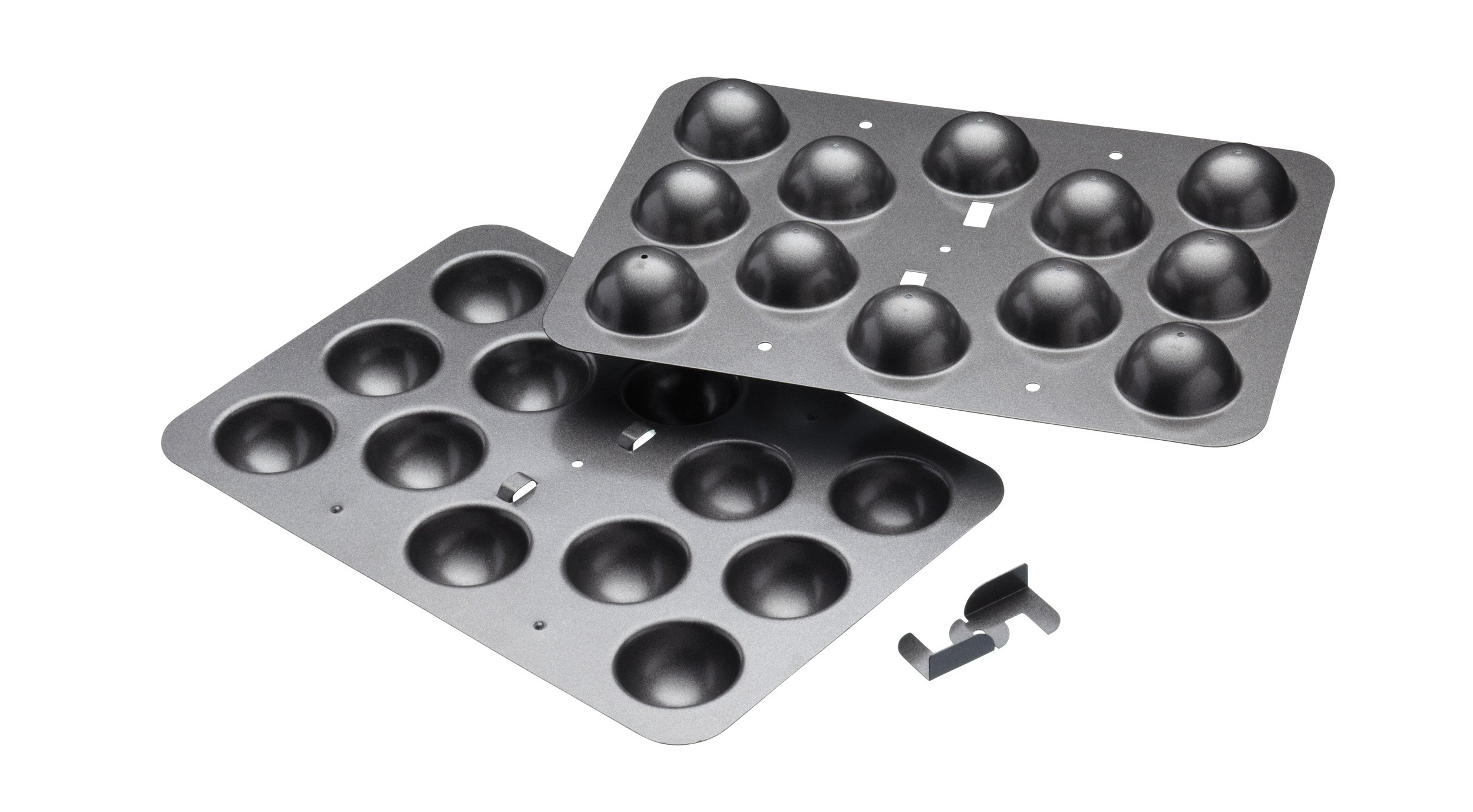 MasterClass KCMCHB91 12-Hole Non-Stick Cake Pop Pan 18.5 x 27 cm, Grey