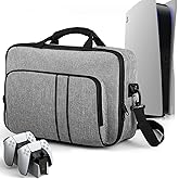 Carrying Case for PS5, Portable Carry Case Bag for Playstation 5, Protective Travel Storage Bag with Thick Padding Compatible for PS5 Digital Edition,Controller,Game Discs,Charger & Accessories,Grey