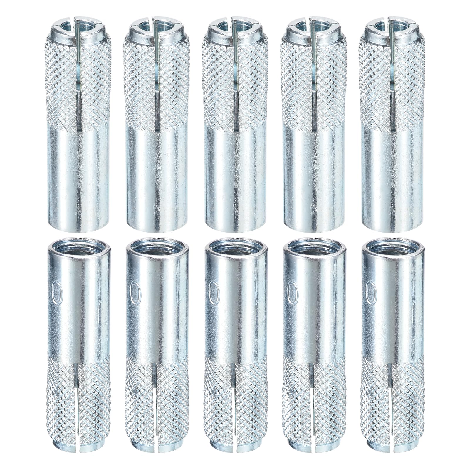 DTGN M10 x 40mm Drop-In Anchors - 50 Pack - Good for Dry Walls Hollow Bricks Plaster - Carbon Steel Sleeve Anchors Tool Expansion Anchors - Silver