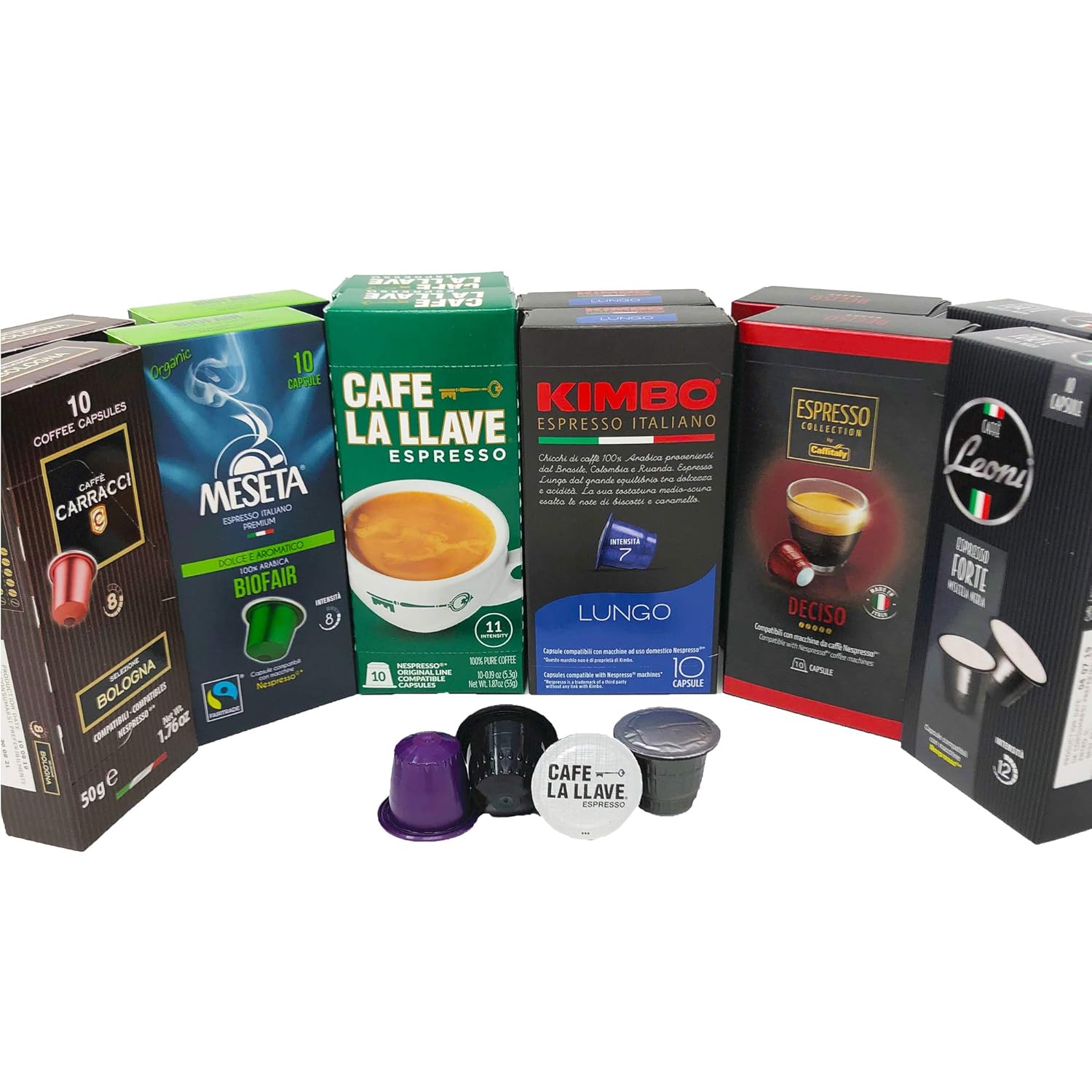 Nespresso Compatible Capsules Multi-Brand Variety Pack - Best Bundle Collection of Medium, Dark, Bold and Intenso Roasts Espresso Pods from Around the World - 120 Pack