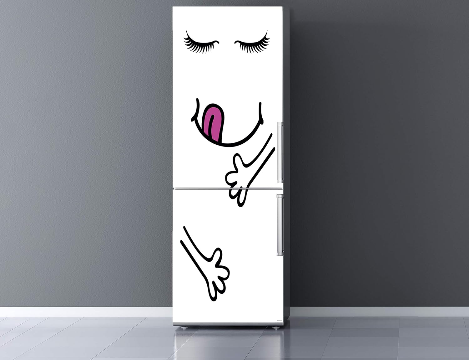 Adesivo Per Frigorifero Personalizzato – Sticker Frigo Con Design Esclusivo Ciliegie & More, Misura 185x70 Cm, Vinile Decorativo Per Elettrodomestici