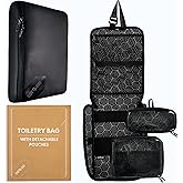 Slim Toiletry Bag for Travel – Flat Hanging Dopp Kit for Men, TSA-Approved Shaving Organizer with Leak-Proof Detachable Pouches, Waterproof & Compact, Gift-Ready