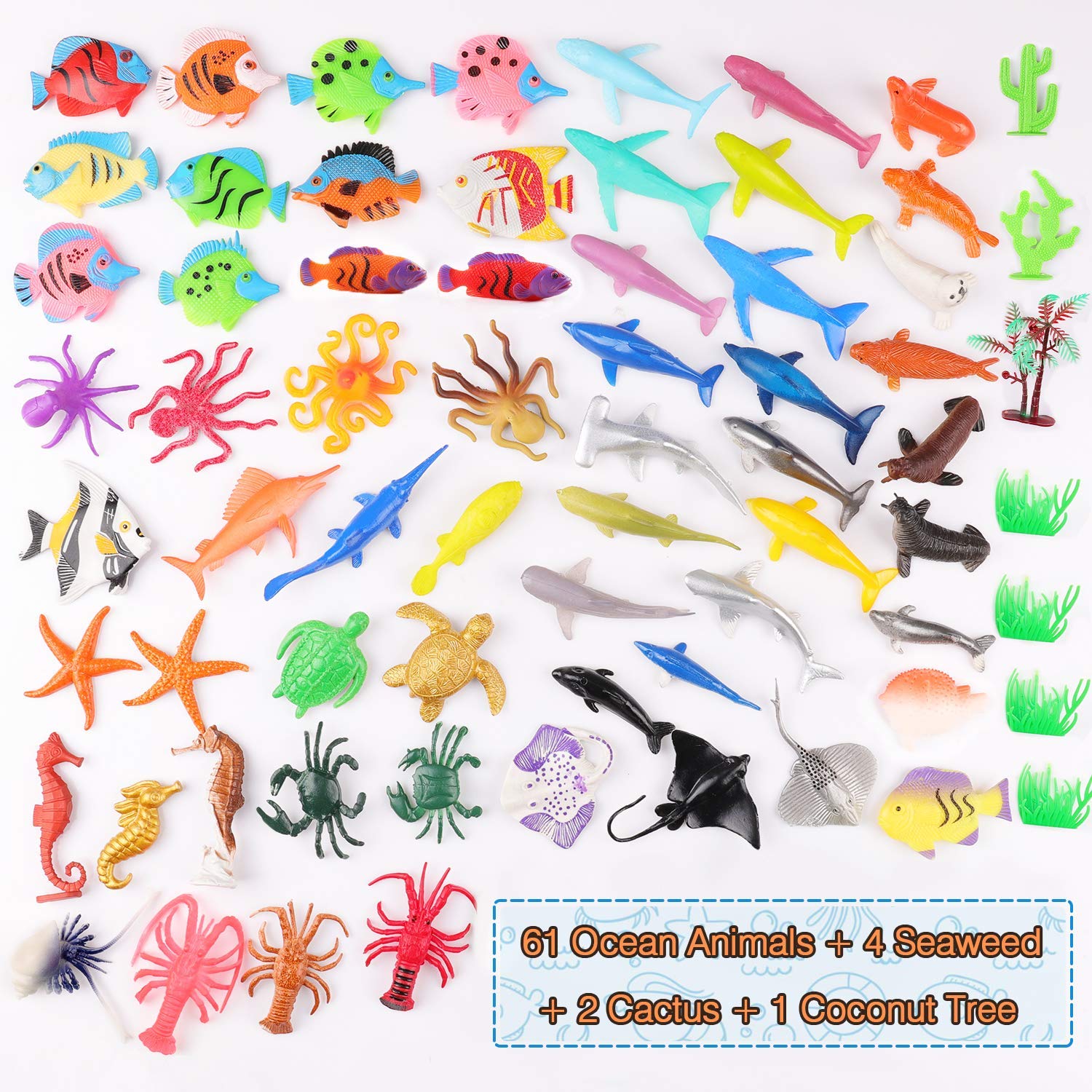mini plastic sea creatures
