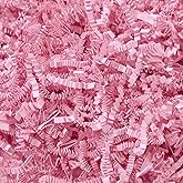 Mefleet 1 LB Crinkle Cut Paper Shred Filler Light Pink Crinkle Shredded Paper for Gift Box - Gift Basket Bag Filler - Grass Cushion Stuffing for Valentine's Day, Birthday Packaging Wrapping