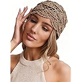 Babalet Women Cotton Crochet Beanie Hat Handmade Knit Floral Skull Cap Stretchy Slouchy Cutout Hats Summer Boho Fashion