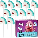 Shark Lollipops Individually Wrapped &ndash; 12 Ocean Candy Suckers for Under the Sea Birthday Supplies, Marine Animal Treat Bags, Fish-Themed Events, Classroom Prizes &amp; Coastal Celebrations