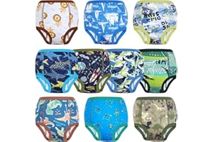 MOEMOE BABY Training Underwear 10 Packs Absorbent Potty Training Pants for Boys and Girls Cotton Pee Pants 2-9T