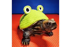 FORZENA Sweater for Turtle - Small Animal Sweater Warm Winter Knitted Handmade Cute Sweater Apparel Accessory Halloween Party Cosplay Costume Photo Shoot for Pet Tortoise Turtle (XS,Green Frog)