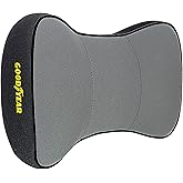 Goodyear Ergonomic Car Neck Pillow, Soft Memory Foam Headrest Pillow for Driving, Breathable & Removable Cover, Car Seat Headrest Cushion with Adjustable Strap, Neck Pain Relief, Grey