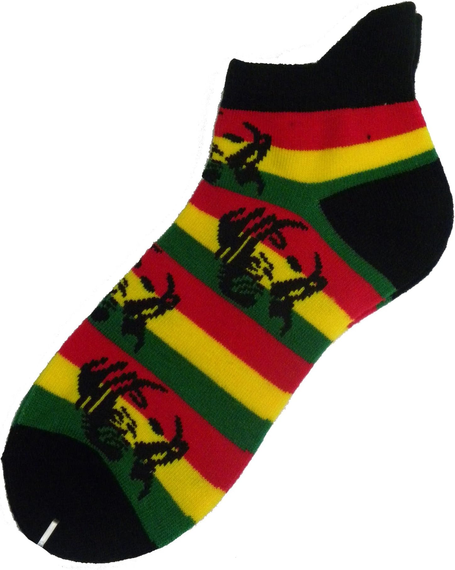 Men's Ladies Rasta Ankle Trainer Sports Socks In Green Red Yellow