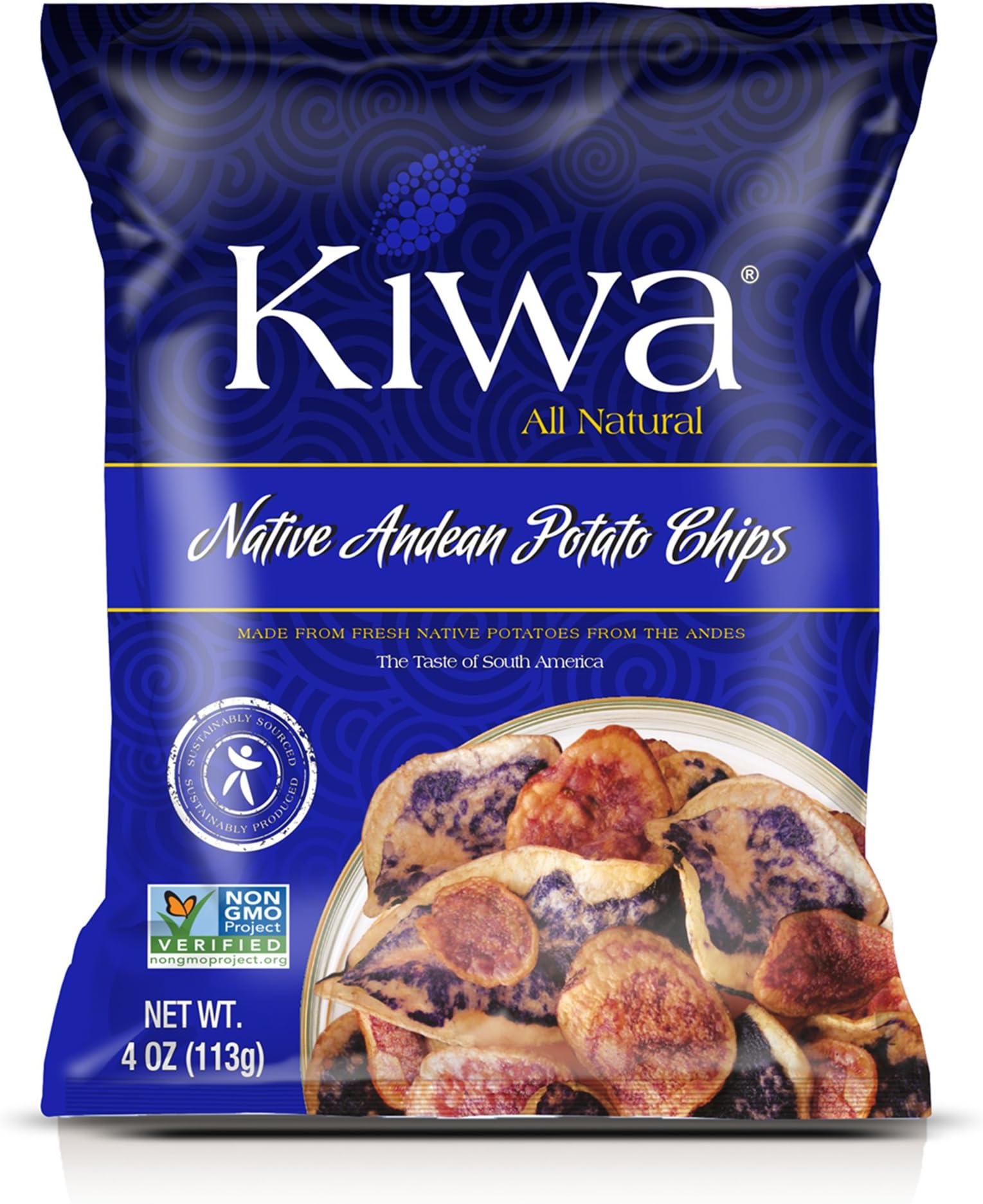 Kiwa Andean Potato Chips Mix (12 Pack, 4 Oz. Bag) All Natural Plant Based, Sustainably Sourced, Non-GMO, Gluten Free, Savory Snack