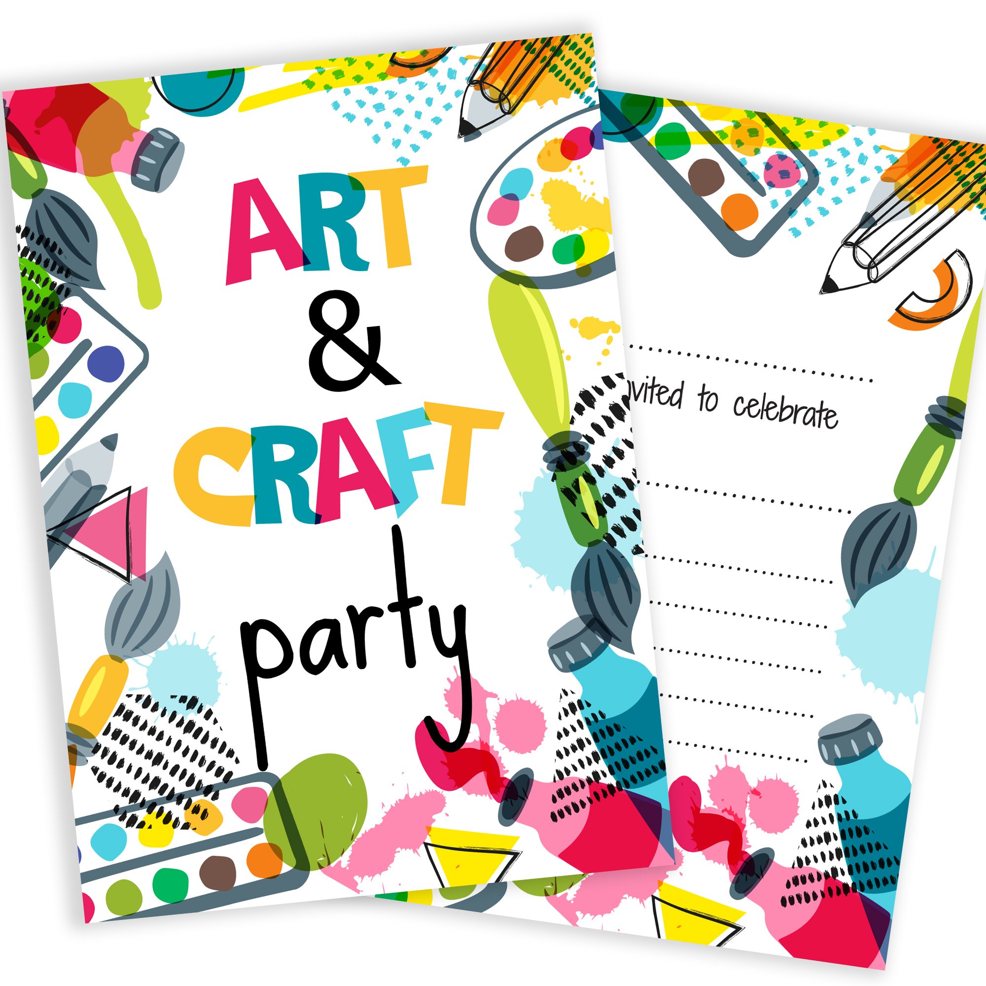 Olivia Samuel 20 x Art and Craft Party Invitations from Ready to Write with Envelopes