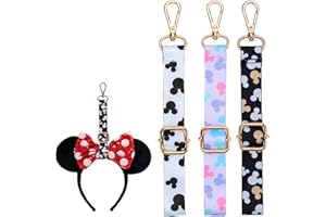 EQVYG 3PCS Mouse Ear Holder for Backpack Theme Park Trip Essentials Bag Charm Adjustable Keychain Lanyard Organizer Decor