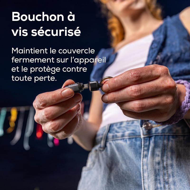 BiteX Go Deep Black, dispositif anti moustique contre piqure moustique, pour smartphone USB-C, traitement des démangeaisons, piqûres et morsures d’insectes, avec lumière
