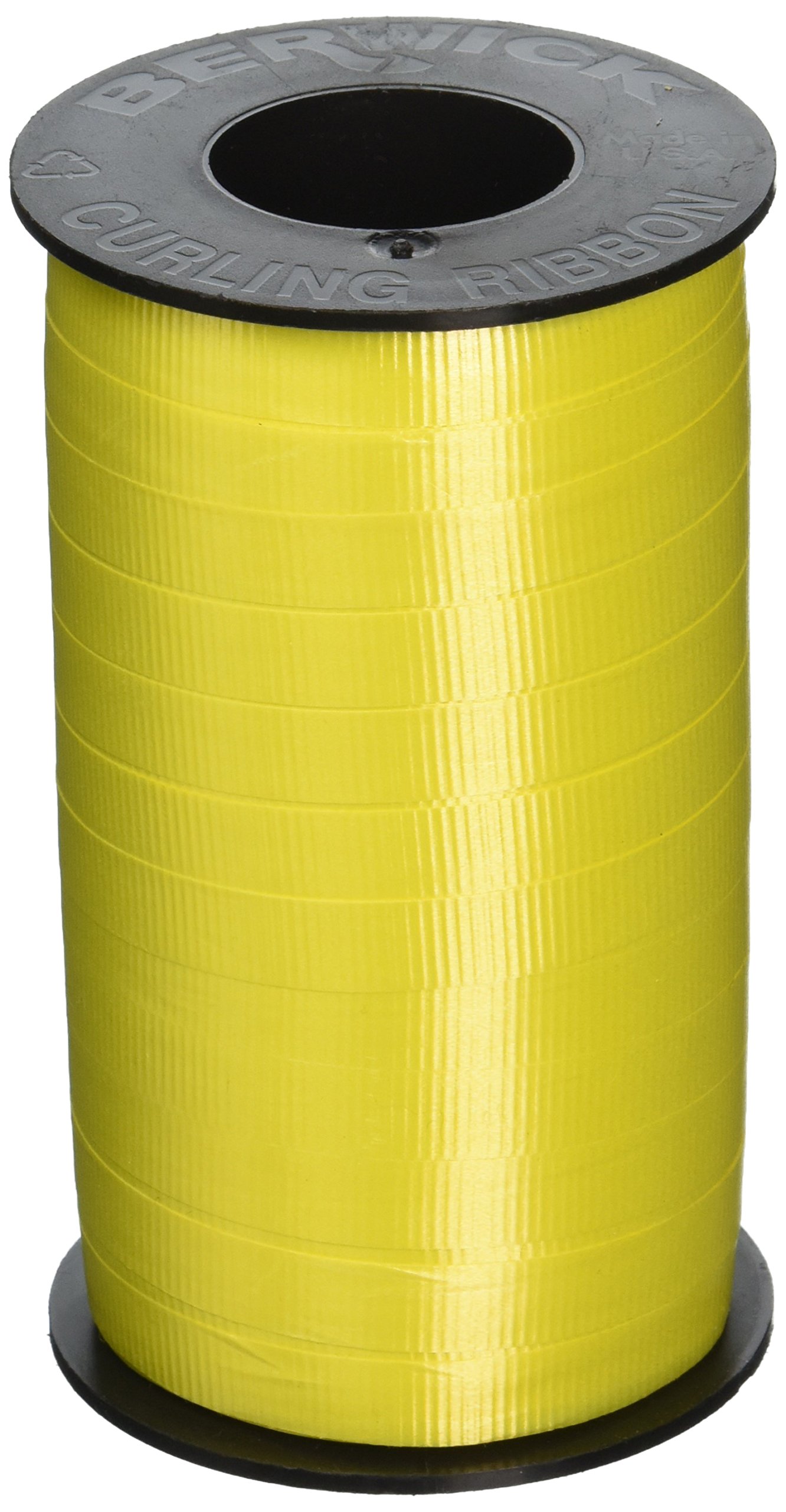 Berwick 3/8-Inch Wide by 250 Yard Spool Super Curl Crimped Splendorette Curling Ribbon, Daffodil โ image 1