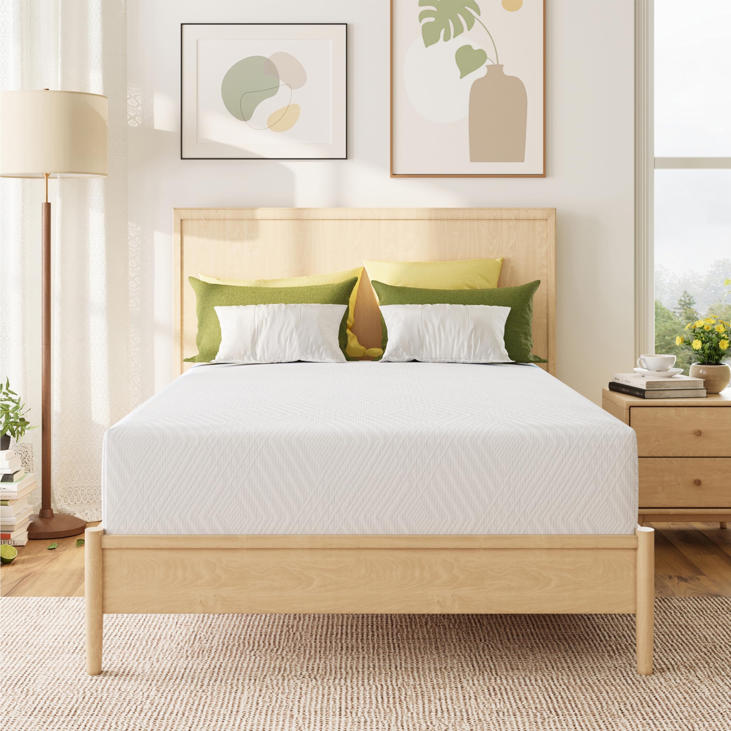 MLILY Full Mattress in a Box, 12 inch Mattresses for Platform Bed Double Size Daybed Bunk, Green Tea Memory Foam Mattress for Cool Sleep & Pressure Relief, Medium Firm Image