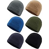 SATINIOR 6 Pieces Men Fleece Beanie Watch Caps Military Tactical Skull Cap Winter Hats Multicoloured
