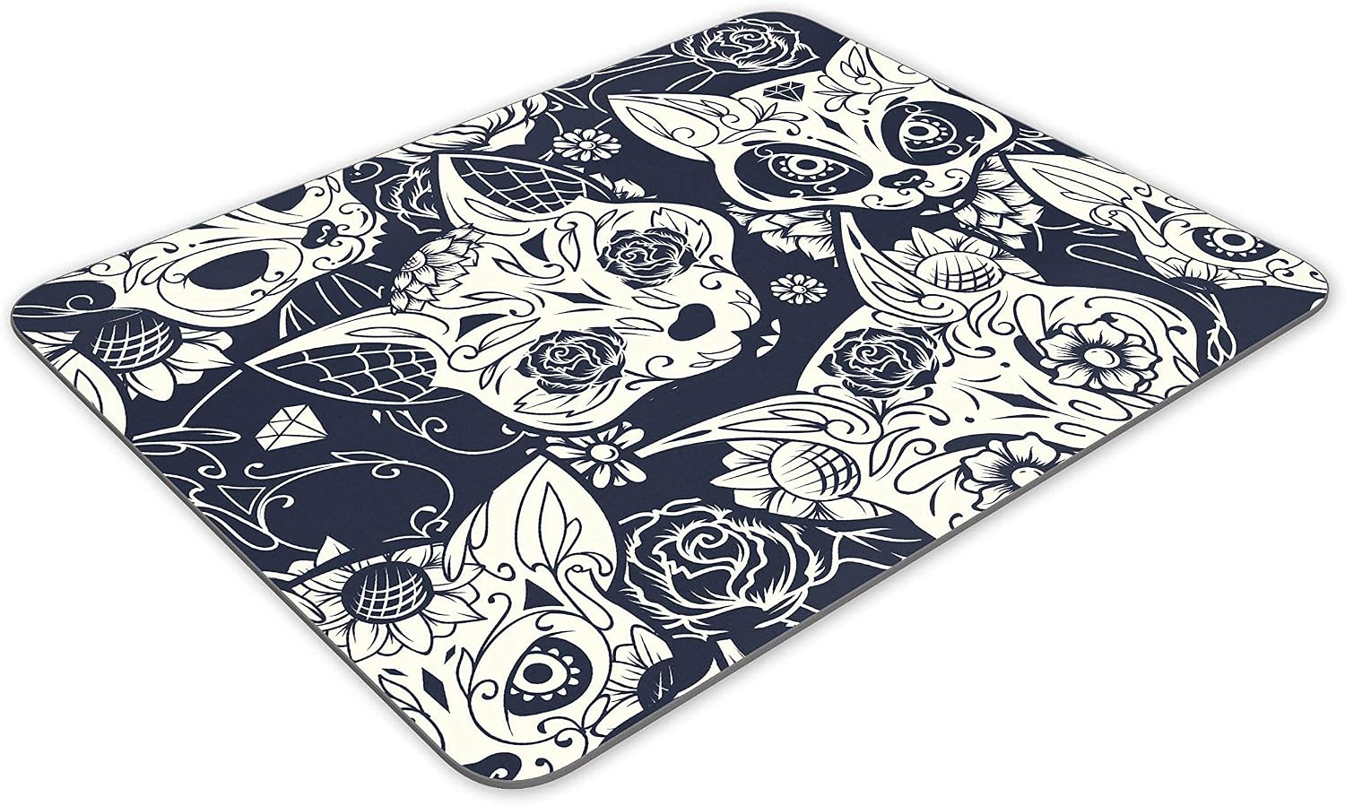 Sugar Skull Cats Mouse Mat Pad - Cat Animal Student Girls Computer #14218, Multicolor, 23.5cm x 19.6cm x 5mm - Image 4