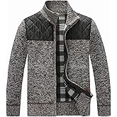 Lamgool Boys Cardigan Sweater Full Zip Knitted Thicken Coat with Soft Fleece Lining for Fall Winter