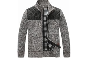 Lamgool Boys Cardigan Sweater Full Zip Knitted Thicken Coat with Soft Fleece Lining for Fall Winter