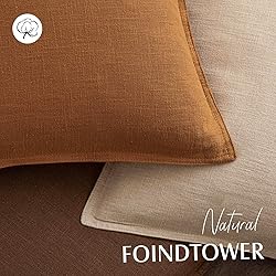 Foindtower Set of 2, Decorative Linen Soild Throw